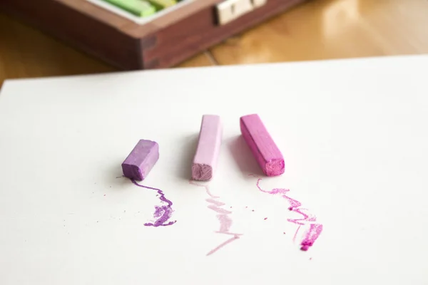 Hard pastels on the sketchbook — Stock Photo, Image