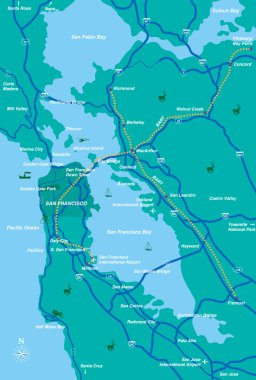 San Francisco Bay Area Map clipart