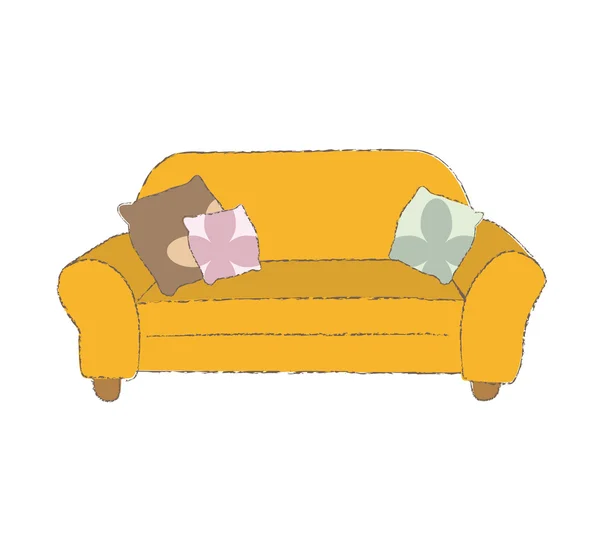 Orangefarbene Couch — Stockvektor