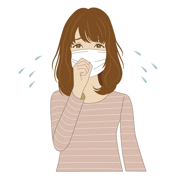 Tıbbi maske takan kadın