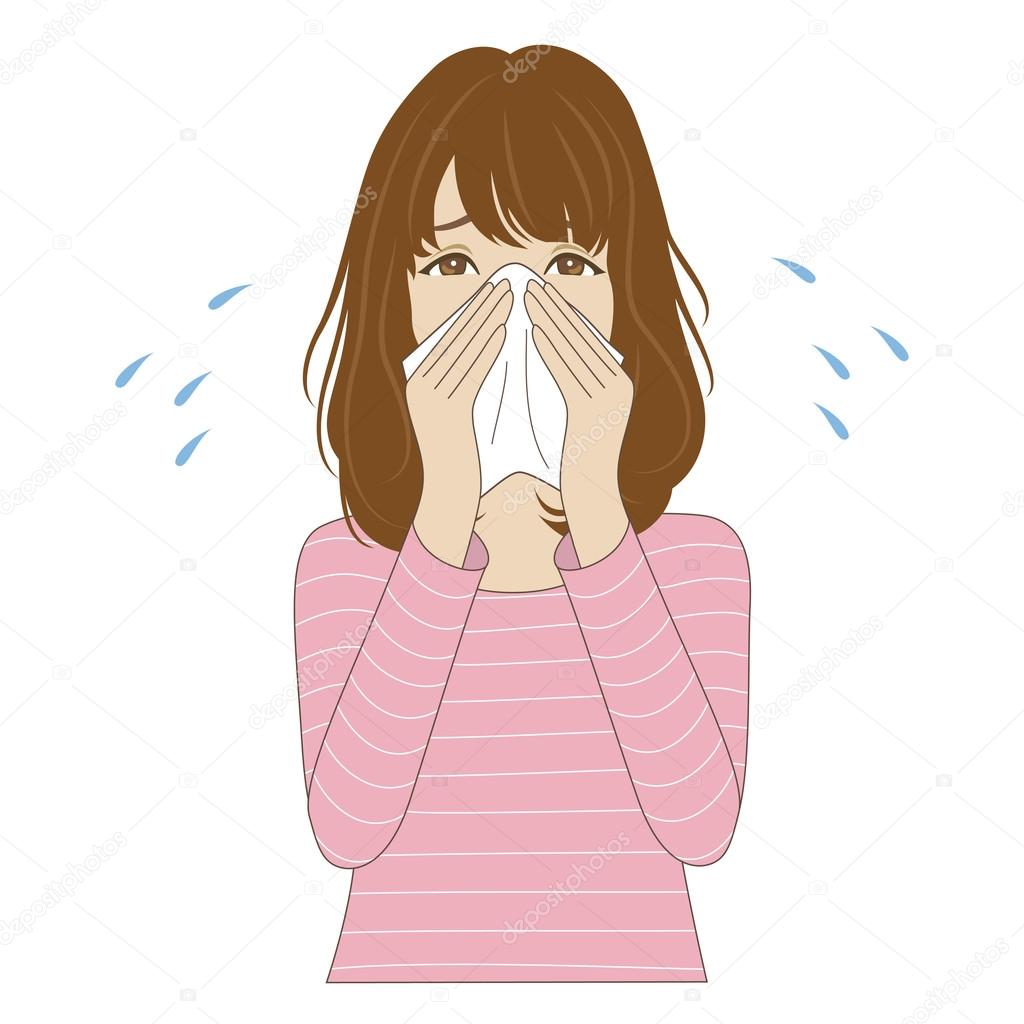 Woman blowing her nose Stock Vector Image by ©MichikoDesign #86899782