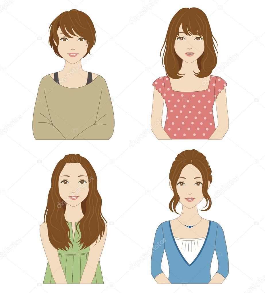 Women with different hairstyles