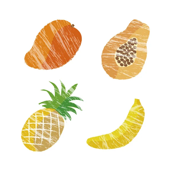 Illustrazione frutti tropicali — Vettoriale Stock