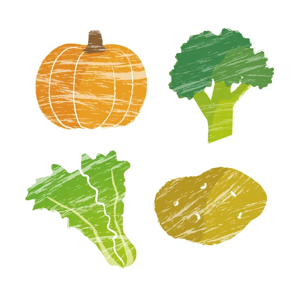 Různé zeleniny ilustrace — Stockový vektor