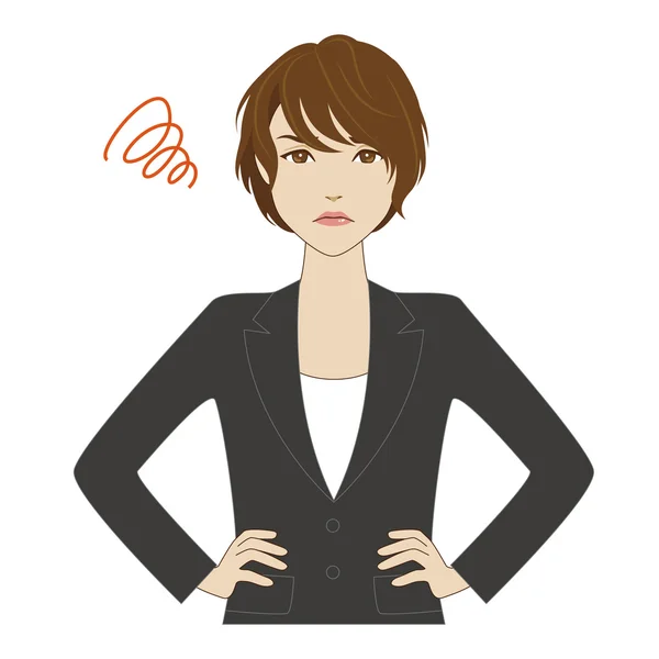 Angry young woman in business suit — Stock Vector