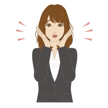 İş takım elbiseli sürpriz genç kadın