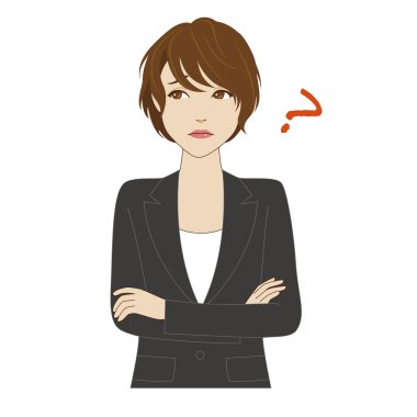 Düşünme iş takım elbiseli genç kadın