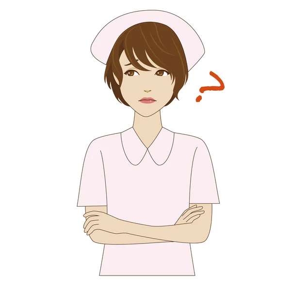 Denkende junge Krankenschwester — Stockvektor