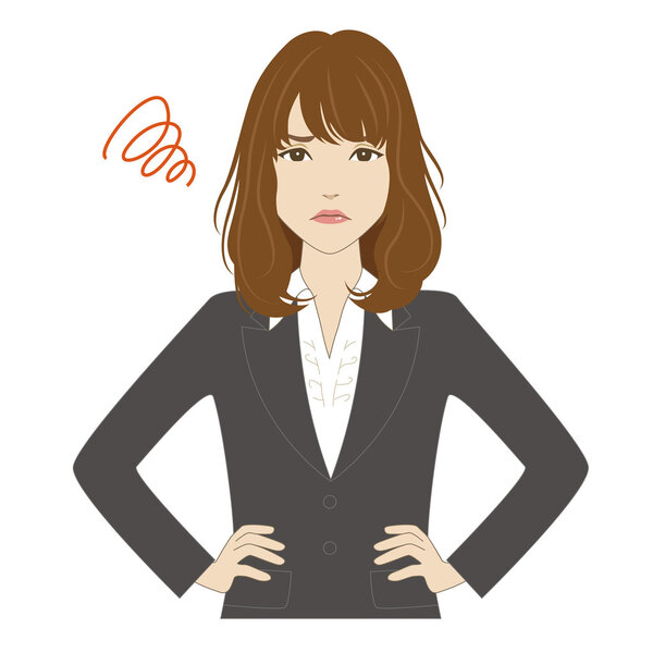 Angry young woman in business suit