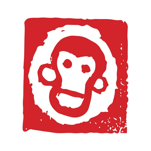스탬프, 원숭이의 얼굴 — 스톡 벡터