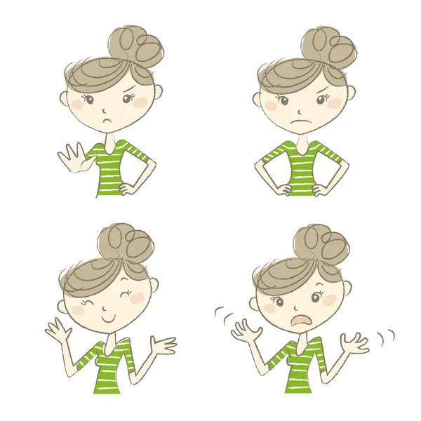 Kadınlar ile çeşitli ifade ve pozlar