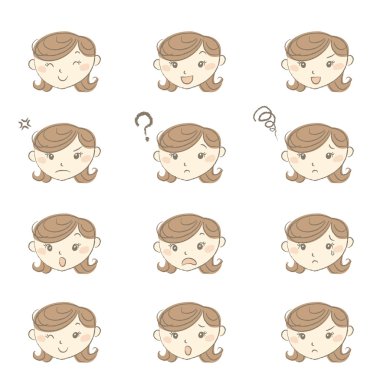 Genç kadın, çeşitli duygular