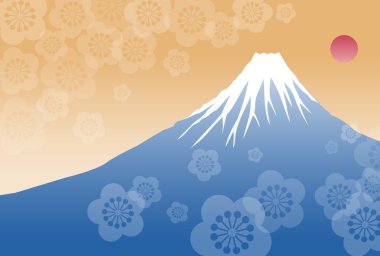 Sabah güneşi ve Fuji Dağı