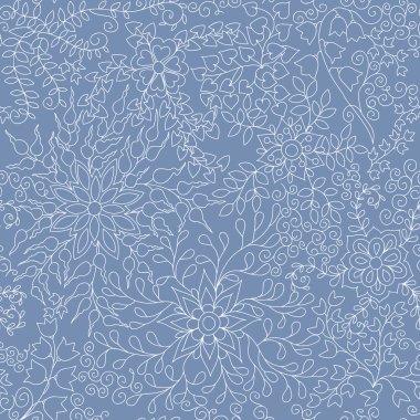 Vektör çiçek deseni. Renkli kesintisiz botanik doku, detaylı çiçek illüstrasyonlar. Stil, Bahar çiçek arka plan doodle.