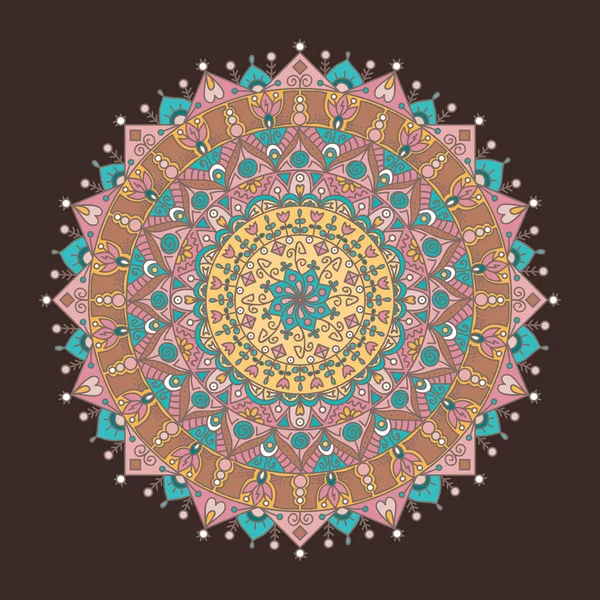 Fond abstrait dessiné à la main avec mandala. Motif d'ornement rond. Mandala ornemental . — Image vectorielle