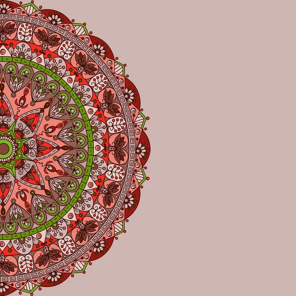 Fond abstrait dessiné à la main avec mandala. Motif d'ornement rond. Mandala ornemental . — Image vectorielle