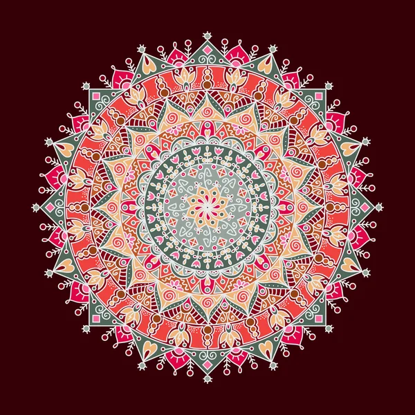 Fond abstrait dessiné à la main avec mandala. Motif d'ornement rond. Mandala ornemental . — Image vectorielle