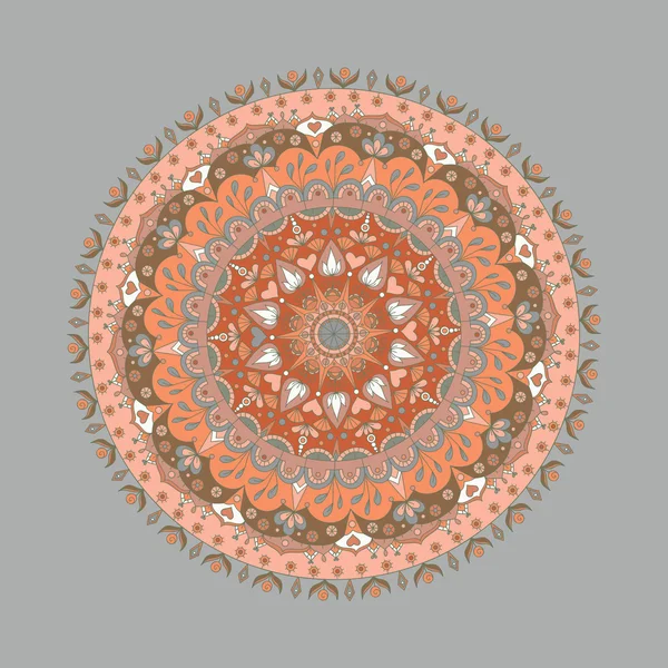 Fond abstrait dessiné à la main avec mandala. Motif d'ornement rond. Mandala ornemental . — Image vectorielle