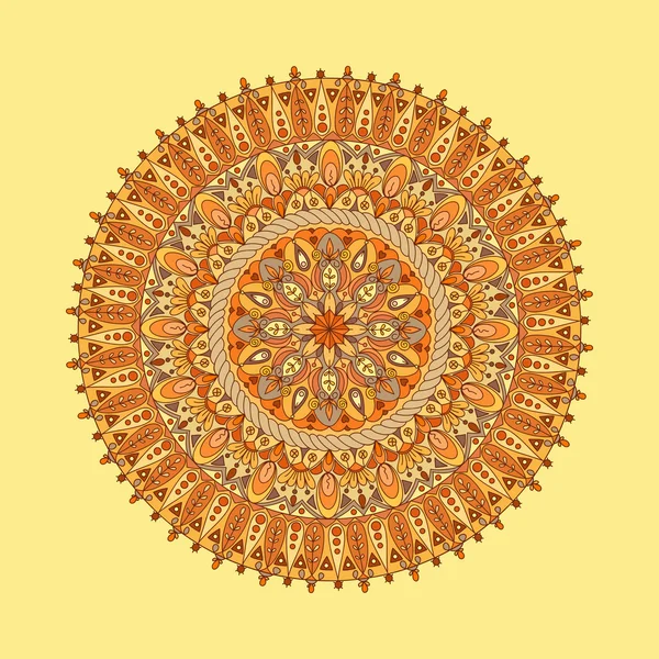 Fond abstrait dessiné à la main avec mandala. Motif d'ornement rond. Mandala ornemental . — Image vectorielle