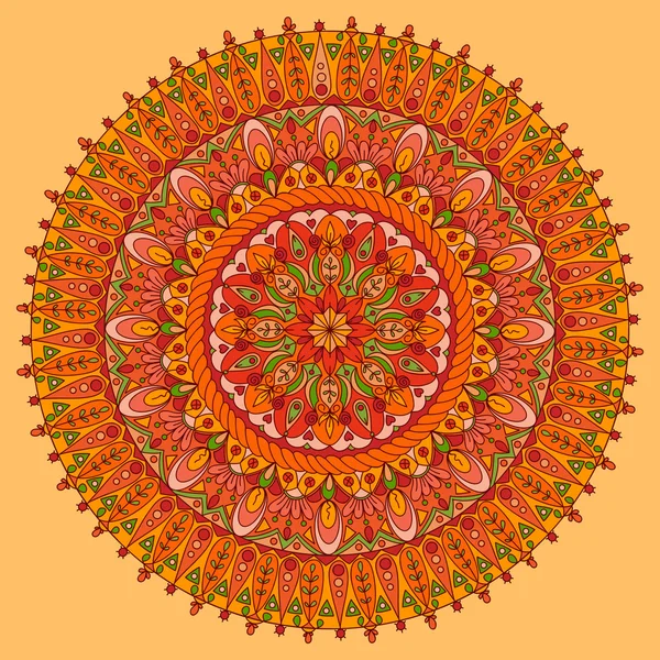 Fond abstrait dessiné à la main avec mandala. Motif d'ornement rond. Mandala ornemental . — Image vectorielle