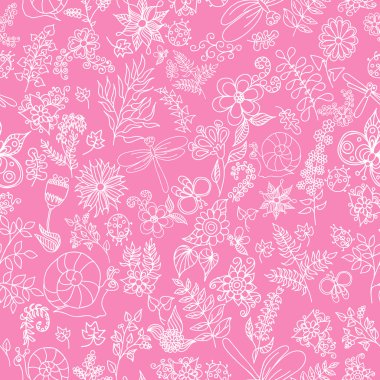 Sorunsuz elle çizilmiş doğa desen