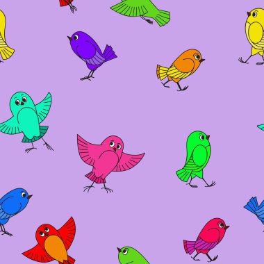 Kuşlarla kusursuz el çizimi.