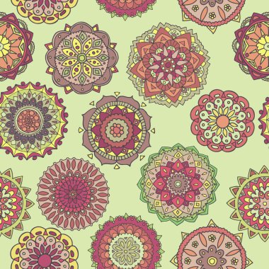 Mandala ile sorunsuz el çizilmiş desen
