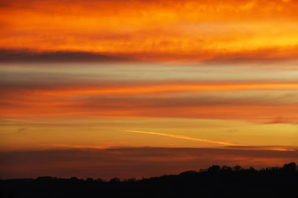 Atemberaubender Blick Auf Sonnenuntergang Und Horizont Mit Magischen Farben Und — Stockfoto