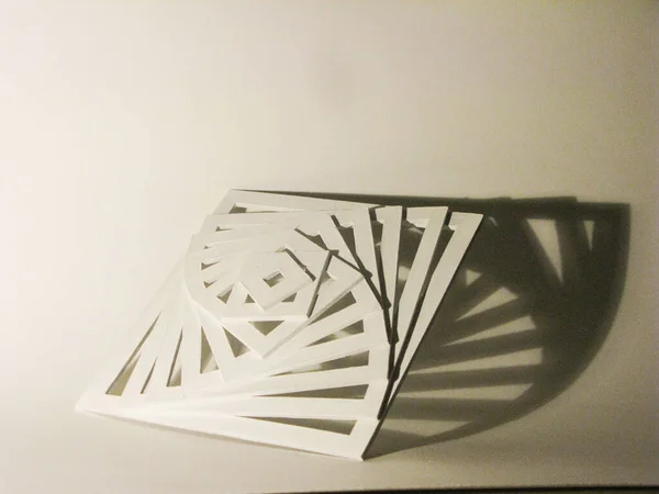 Спіральний Куб Модель Тінями Нейтральному Фоні Порожній Простір Копіювання — стокове фото