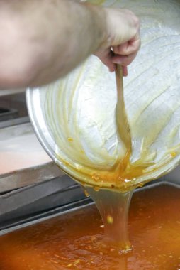 Geleneksel şekerlemeler ve şekerlemeler elde yapılır. boş kopyalama alanı