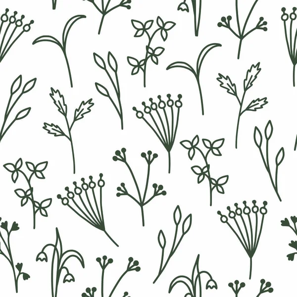 Безшовний візерунок - мінімалістичні квіти. Елементи ізольовані на ретро фоні. Ідеально підходить для друку на тканині або папері . — стоковий вектор