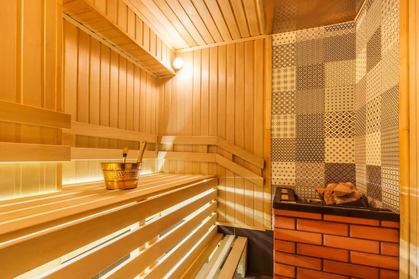 Neue moderne Sauna mit Elektroheizung — Stockfoto