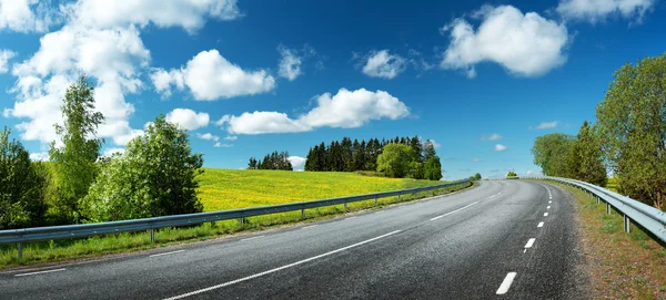 Road panorama on summer evening — Stock Photo, Image