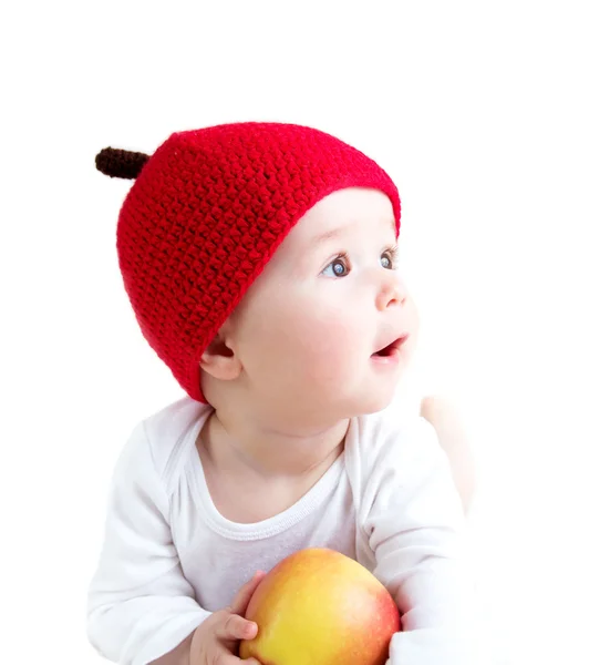 Bebé de siete meses con manzanas —  Fotos de Stock