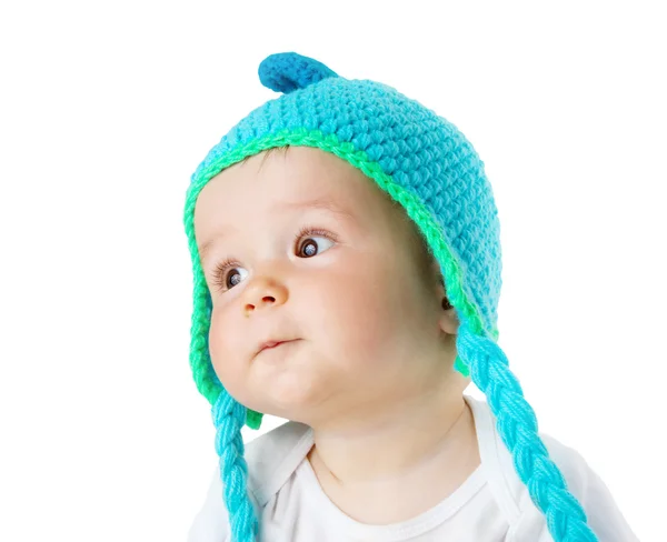 Baby in monkey hat — Stock Photo, Image