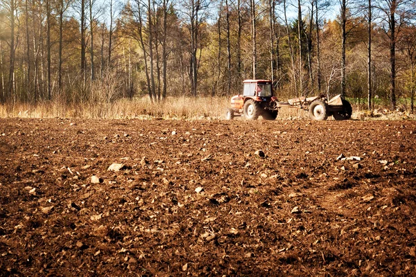 Tractor on pasture — Stock fotografie