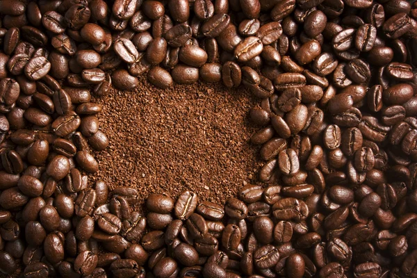 Frame vormige koffie bonen — Stockfoto