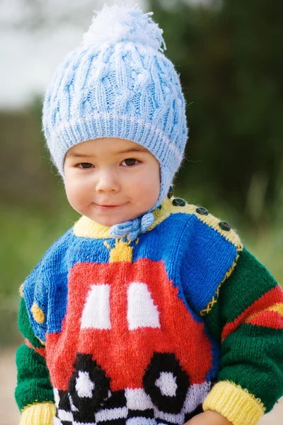 Boy in knitted clothes — Stock Photo, Image