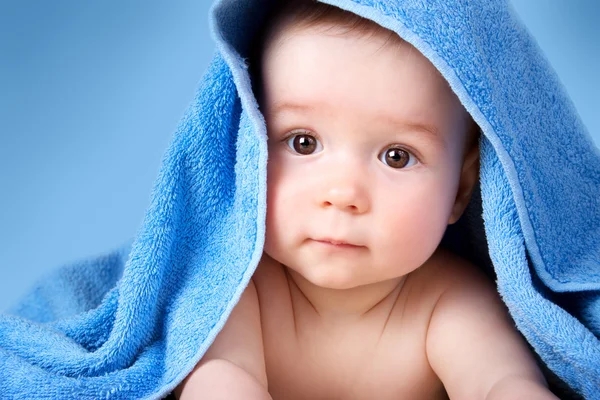 Cute baby in a towel — Stock Photo, Image