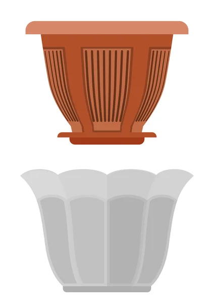 Pot for flowerpot flower — Stock Vector