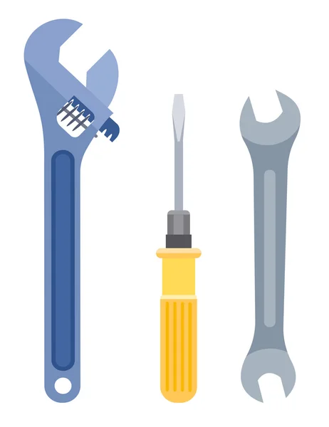 Screwdriver and spanner tool — Stock Vector