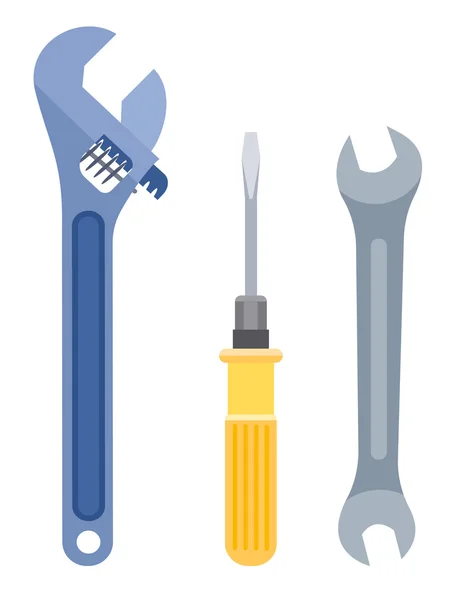 Destornillador y llave inglesa — Archivo Imágenes Vectoriales