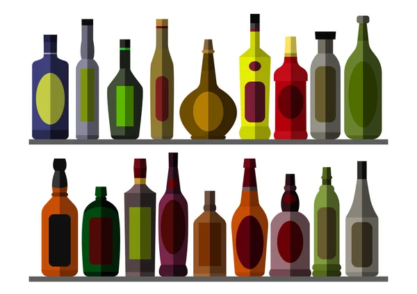Collection bottle for alcoholic 免版税图库矢量图片