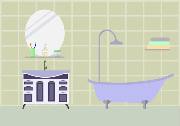 Szoba fürdőszoba bútorok — Stock Vector