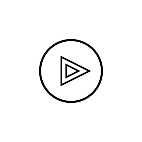 El icono del botón Play es negro sobre un fondo transparente. Vector redondo símbolo de audio y reproductor de vídeo — Archivo Imágenes Vectoriales