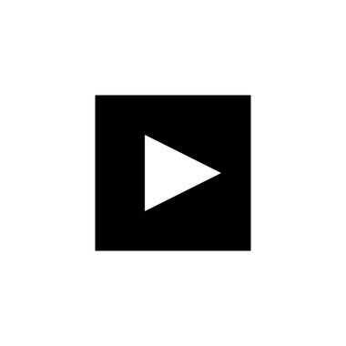 Çal düğmesi simgesi şeffaf bir arkaplanda siyahtır. Vektör yuvarlak sembol ses ve video oynatıcı.