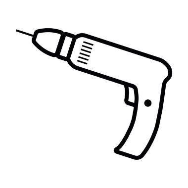 El aletleri, elektrikli şarj edilebilir. Sondaj ve bükme için vektör simgesi. Beyaz arkaplan simgesi üzerine siyah