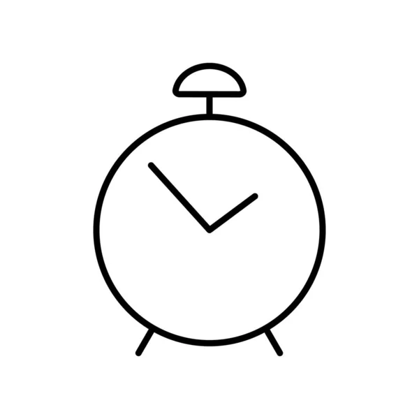 Icône vectorielle simple avec une image d'réveil. Noir plat sur fond blanc. Réveil de style horloge pour application site web — Image vectorielle