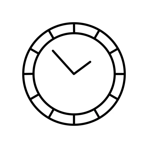 Semplice icona dell'orologio vettoriale nero su sfondo bianco. Immagine in stile tempo per sito web, logo, app — Vettoriale Stock