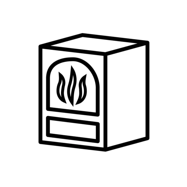 Wärmeversorgung durch Kaminkessel. Vektorzeichen in einem einfachen Stil isoliert auf weißem Hintergrund — Stockvektor